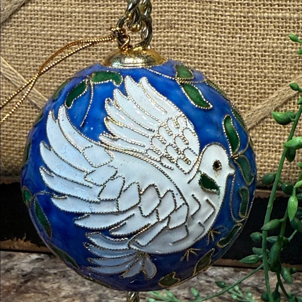 Cloisonné Dove Ornament